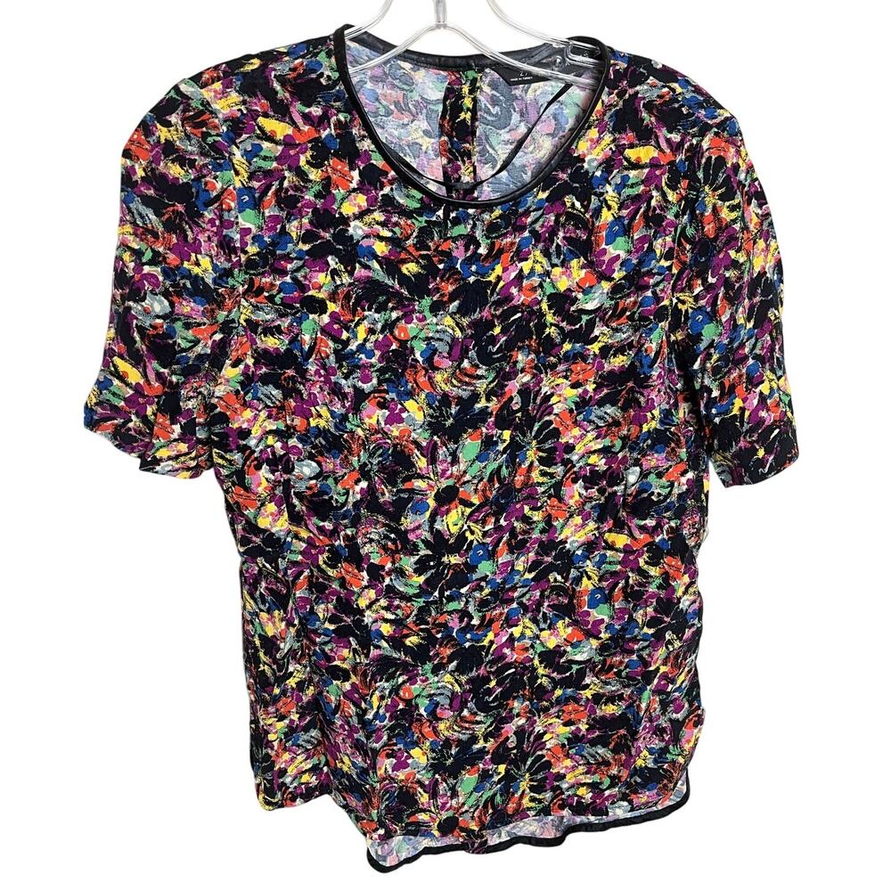 Zara | Women's Size XS Tunic Top Multicolor Short Sleeve